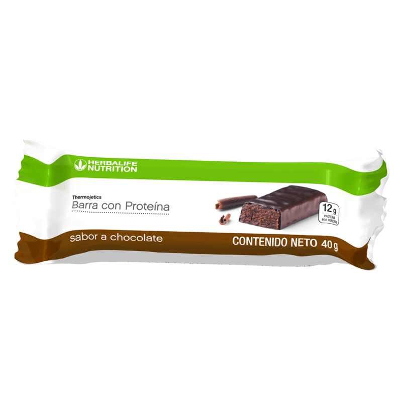 Barras de proteínas de lujo sabor a chocolate con 12 g de proteína y 40 g de contenido neto.