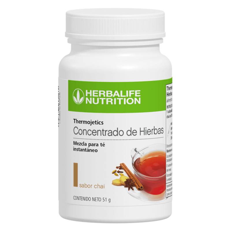 Thermojetics Concentrado de Hierbas Mezcla para Té Instantáneo sabor chai en envase de 51 g de Herbalife.