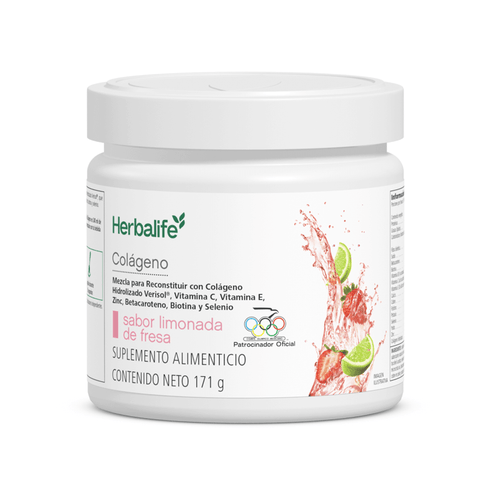 Colágeno en polvo Verisol de Herbalife | Strawberry Lemonade, sabor limonada de fresa, 171 g, suplemento alimenticio.