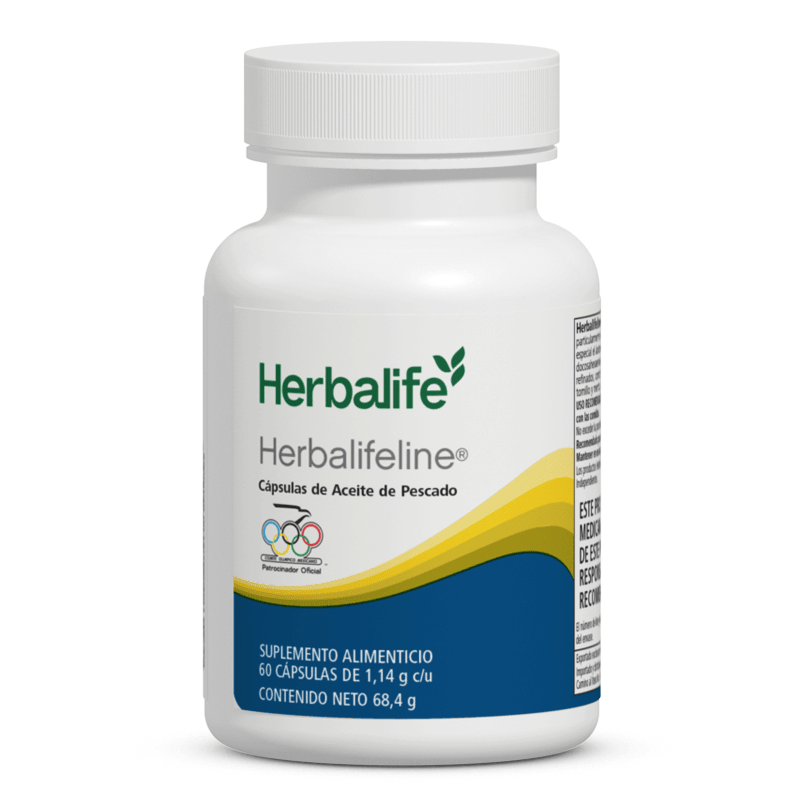 Herbalifeline® Cápsulas de Aceite de Pescado, 60 cápsulas, suplemento alimenticio, omega 3 para salud cardiovascular