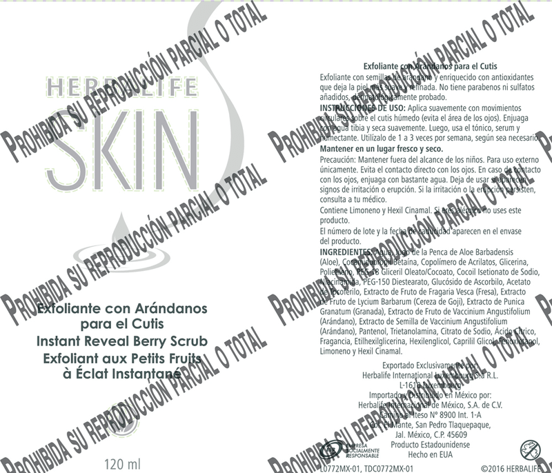 Información del Exfoliante con Arándanos para el Cutis Herbalife SKIN