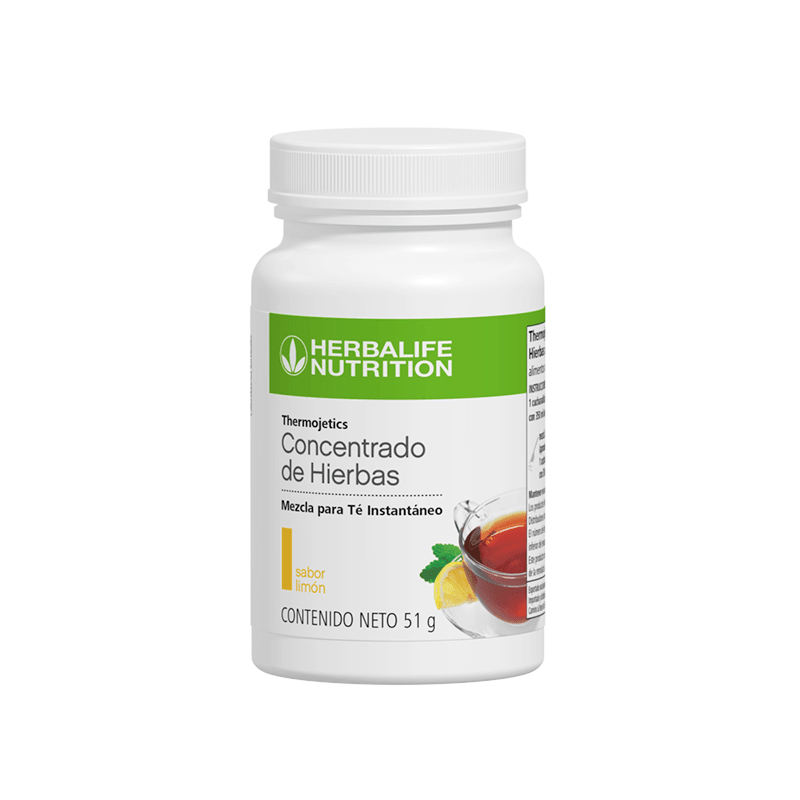 Frasco de Herbalife Thermojetics Concentrado de Hierbas Mezcla para Té Instantáneo sabor limón 51 g.