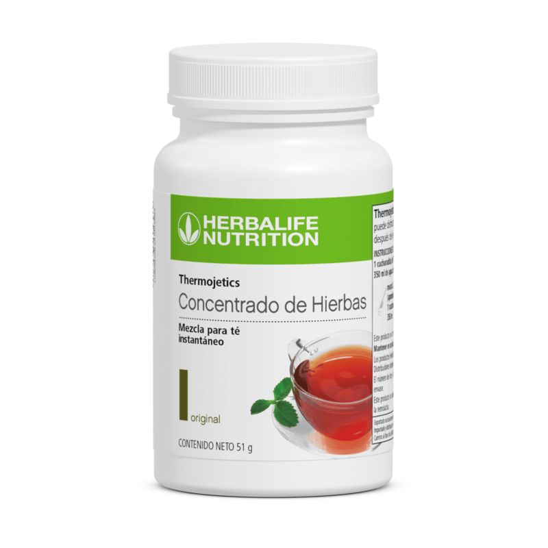 Envase de Herbalife Thermojetics Concentrado de Hierbas Mezcla para Té Instantáneo sabor original 51 g.