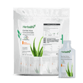 Porciones individuales Herbal Aloe Concentrado Mandarina en empaque, sabor mandarina, 30 porciones de 15 ml cada una.