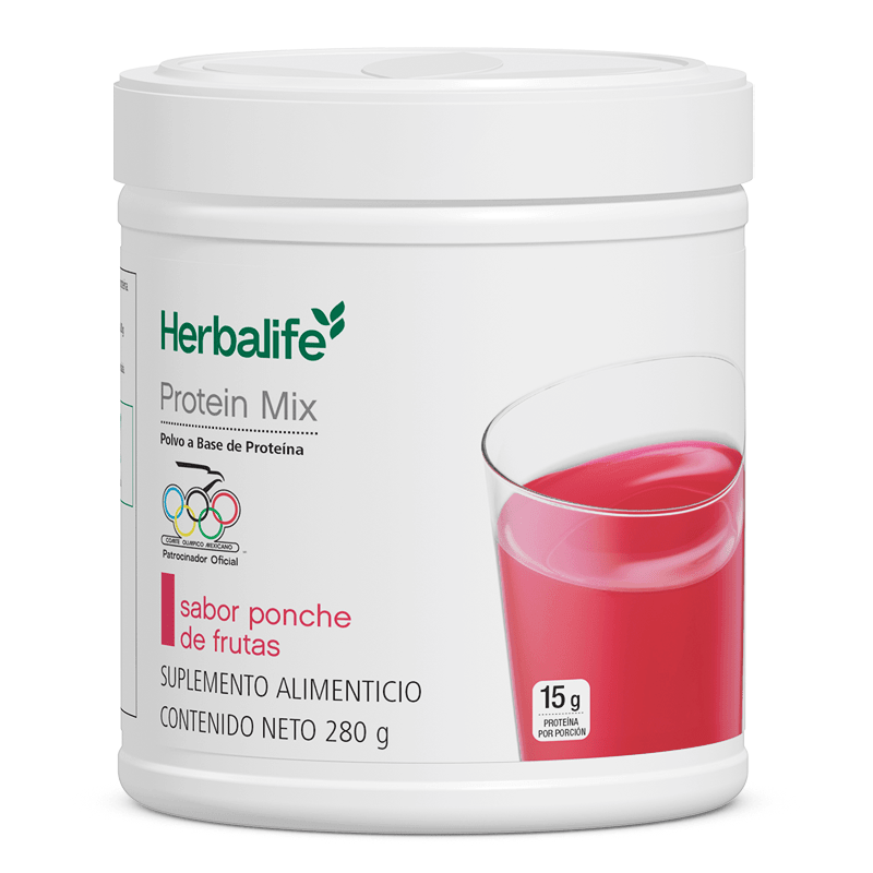 Mezcla proteica para bebida | 15 g de proteína en polvo sabor ponche de frutas 280 g de Herbalife.