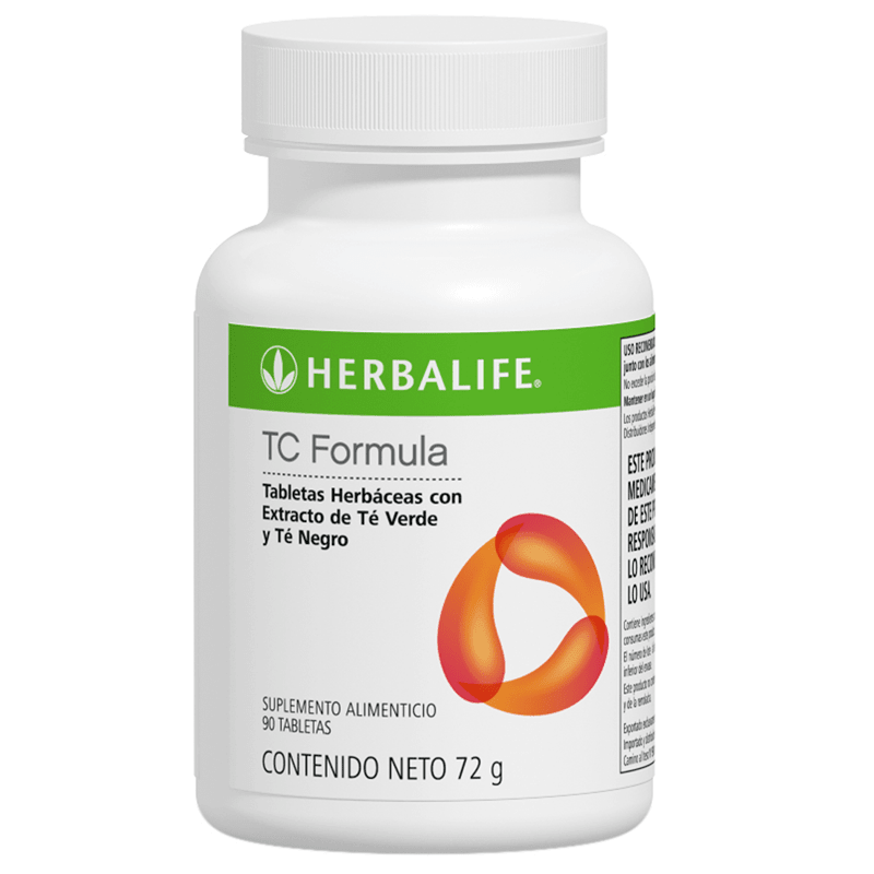 TC Formula Tabletas Herbáceas con Extracto de Té Verde y Té Negro en botella de 90 tabletas, 72 g.