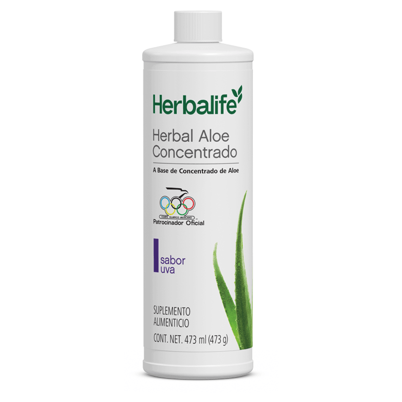 Herbal Aloe vera Concentrado | Aloe Vera Beverage de sabor uva en botella de 473 ml, suplemento alimenticio de aloe.