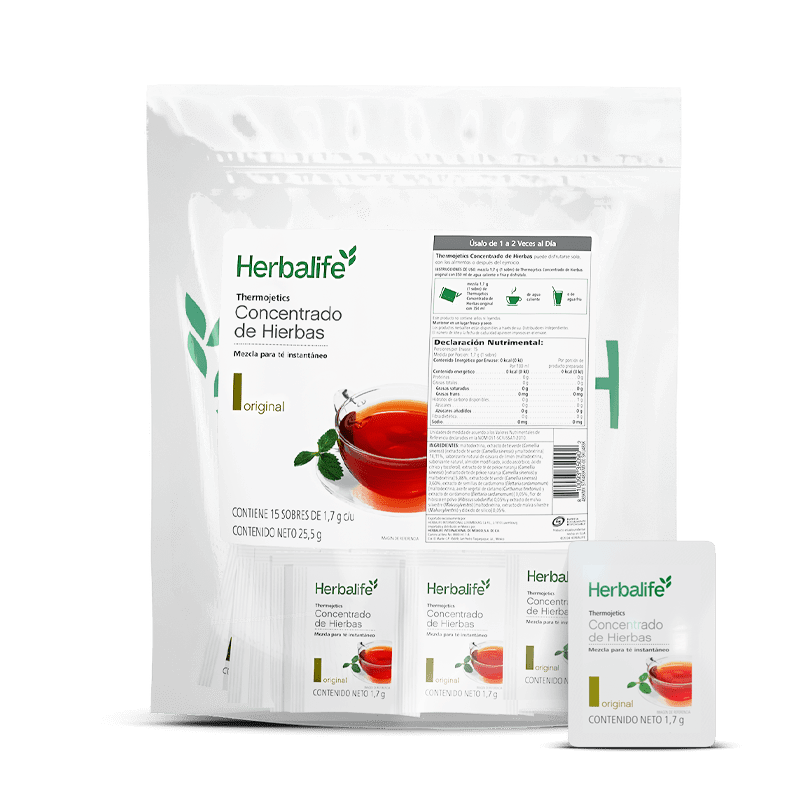 Porciones individuales Thermojectics Concentrado de Hierbas en paquete con 15 sobres de 1,7 g, sabor original.